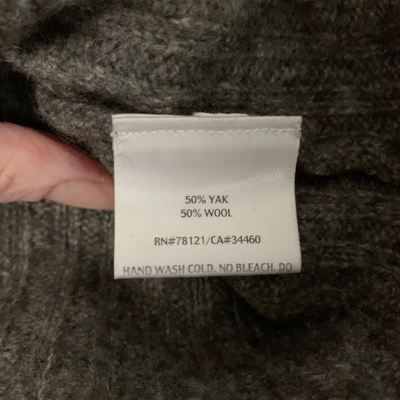 ❤️Eileen Fisher Taupe Yak + Wool Cowl Neck Sweater - Picture 3 of 5